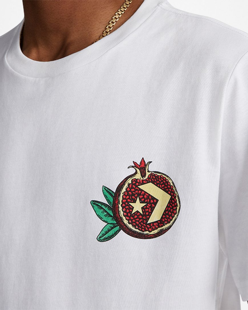 T-Shirts Converse Pomegranate Grafika Panske Biele | SK QNRKM1